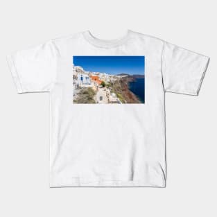 Santorini Caldera Panorama Kids T-Shirt